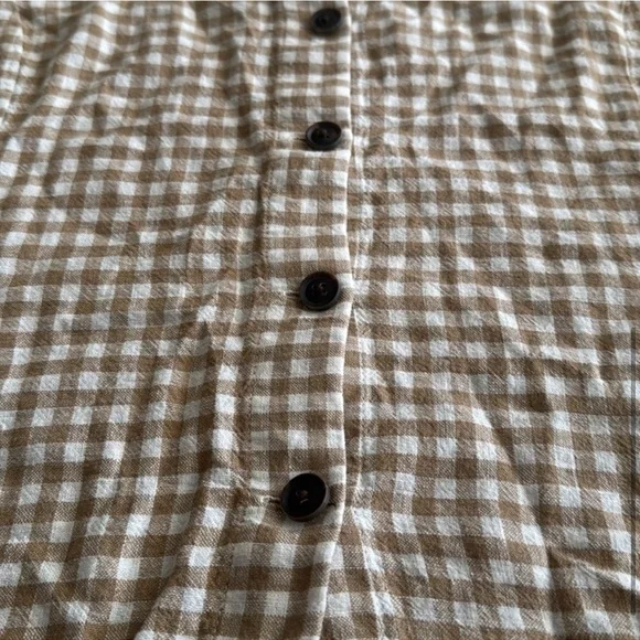 Madewell Gingham Jacquard Square Neck Puff Sleeve Top| Trendy Preppy Business - Picture 5 of 6